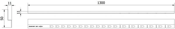 Mexen Line-B profil de duș frontal 130 cm, auriu - 185003130U