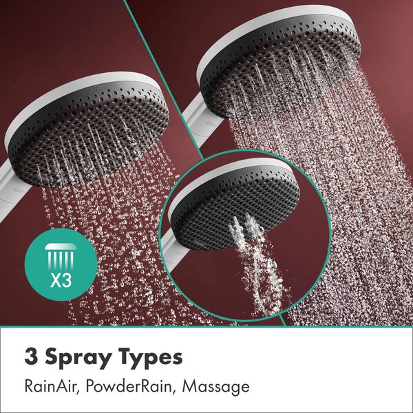 Hansgrohe Raindance Alive S Puro set de duș perete cu termostat cu duș de ploaie alb 24592700