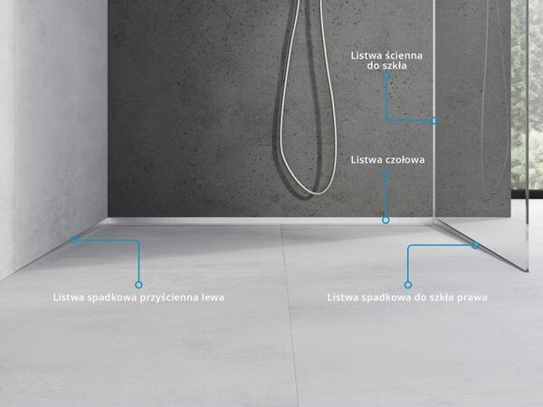 Mexen Line-B prag pentru sticlă 120 cm dreapta, inox - 181004120R