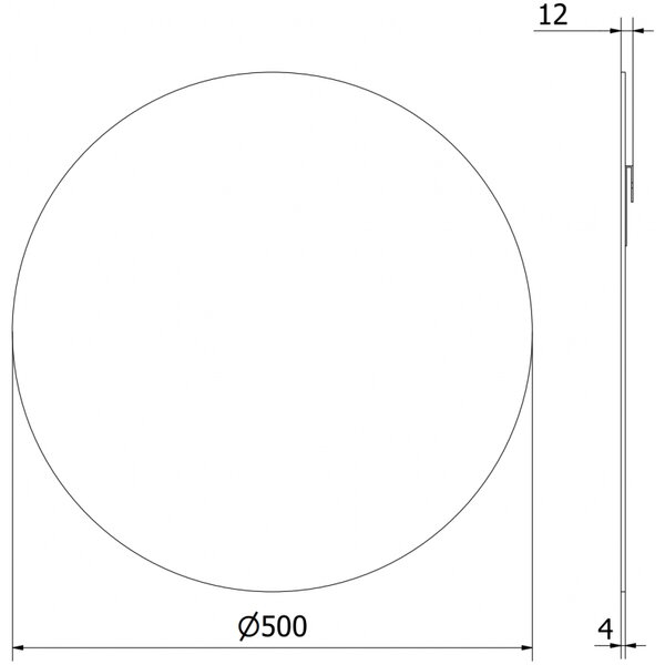 Mexen Alto, oglindă rotundă pentru baie 50 cm, 9853-050-050-000-00