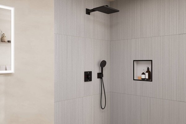 Hansgrohe Raindance Alive Q set de duș ascuns cu termostat cu duș de ploaie negru 24620670