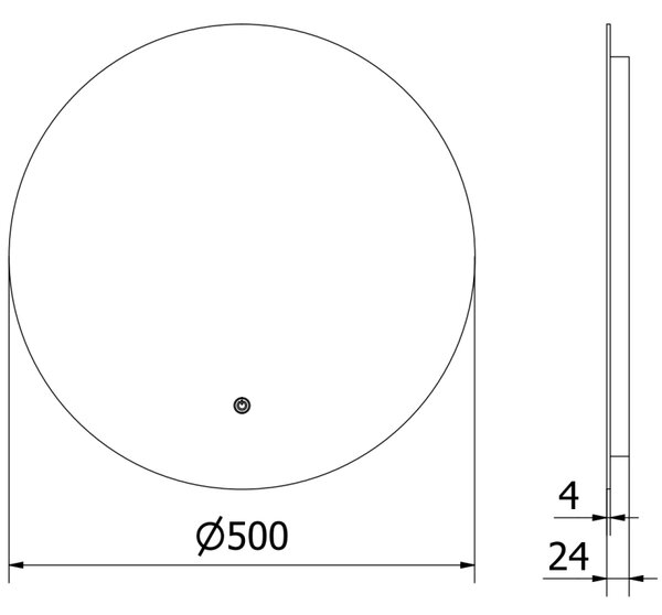 Mexen Erg Oglinda de baie rotunda cu iluminare din spate LED 50cm 6000K Pad de incalzire anti-ceata 9823-050-050-611-00