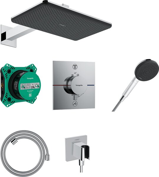 Hansgrohe Raindance Alive Q set de duș ascuns cu termostat cu duș de ploaie crom 24620000