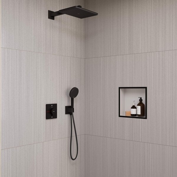 Hansgrohe Raindance Alive Q set de duș ascuns cu termostat cu duș de ploaie negru 24620670