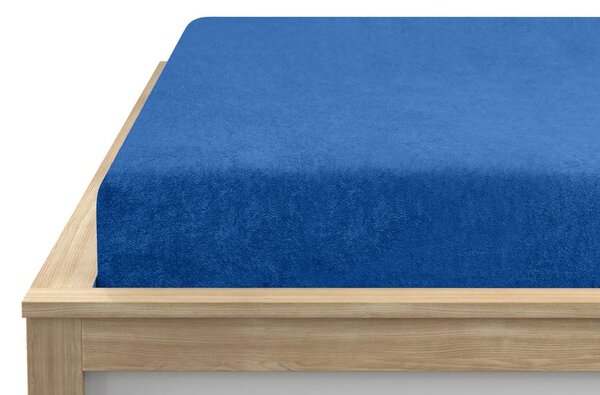 Cearsaf Frotir cu elastic EXCLUSIVE 160 x 200 cm albastru inchis