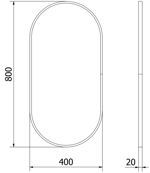 Mexen Loft, oglinda baie ovala 80 x 40 cm, culoare rama auriu lucios, 9851-080-040-000-50