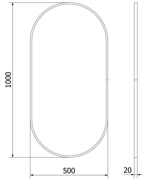 Mexen Loft, oglinda baie ovala 100 x 50 cm, culoare rama auriu lucios, 9851-100-050-000-50