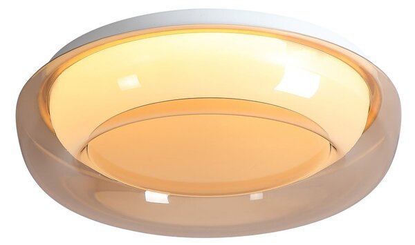 Searchlight Plafonieră LED Jude Flush, chihlimbar, Ø 30 cm, CCT, reglabil, Maro / Rugină, Camera de zi / sufragerie, Metal