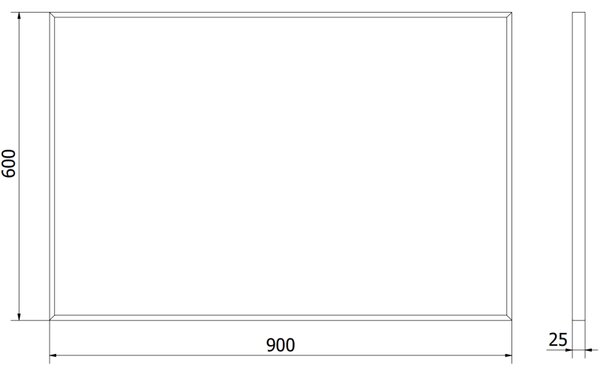 Mexen Loft, oglinda baie dreptunghiulara 90 x 60 cm, culoare rama auriu lucios, 9852-090-060-000-50