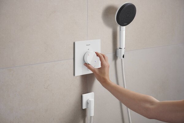 Hansgrohe Ecostat Comfort E baterie de duș ascuns cu termostat alb 33710700