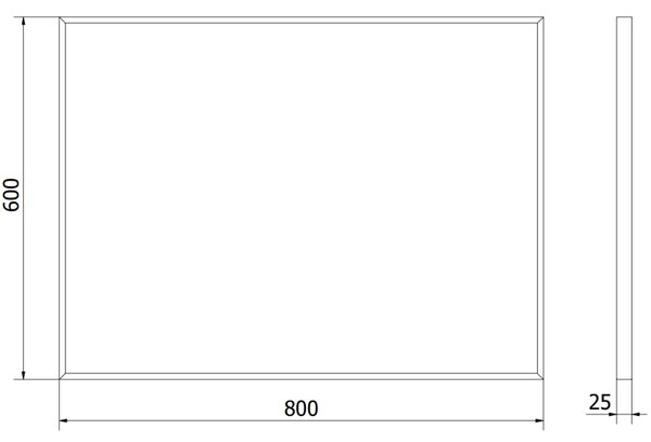 Mexen Loft, oglinda baie dreptunghiulara 80 x 60 cm, culoare rama auriu lucios, 9852-080-060-000-50