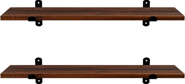 Set rafturi de perete, de 2 piese, maro rustic 60x20x15cm