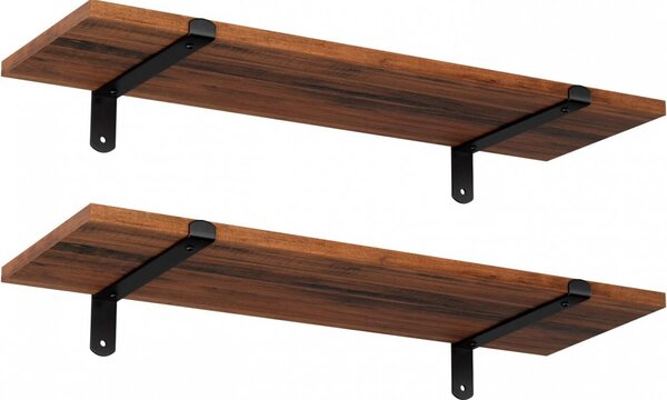 Set rafturi de perete, de 2 piese, maro rustic 60x20x15cm