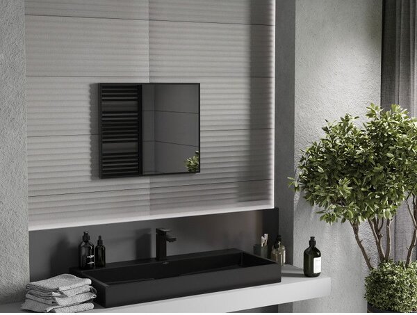 Mexen Loft, oglinda baie dreptunghiulara 60 x 50 cm, culoare rama negru mat, 9852-060-050-000-70