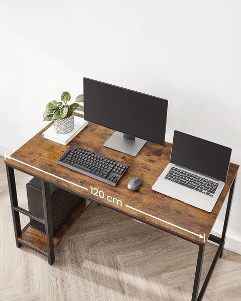 Birou cu rafturi, maro rustic 120x60x75cm
