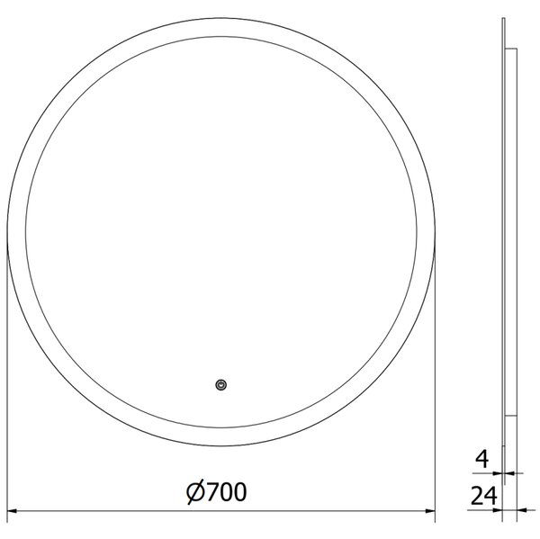 Mexen Oro, oglindă de baie rotundă cu iluminare din spate LED 70 cm, 6000 K, pernă de încălzire anti-aburire, 9824-070-070-611-00