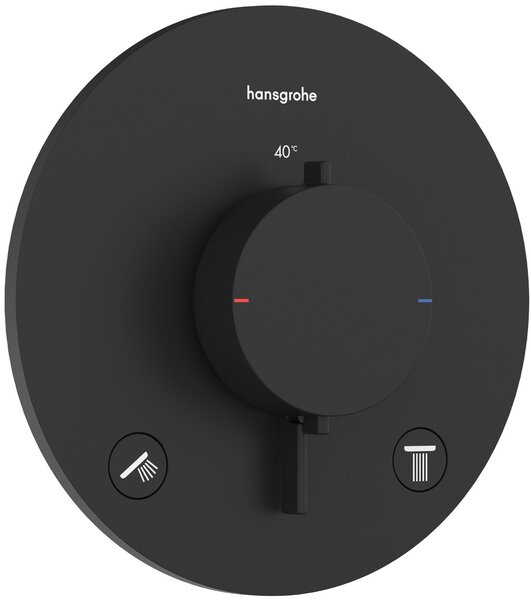 Hansgrohe Ecostat Comfort S baterie cadă-duș ascuns cu termostat negru 33715670