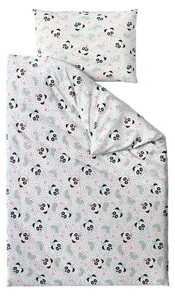 Lenjerie de pat din bumbac pentru copii PANDA UNICORN alb Dimensiune lenjerie de pat: 60 x 70 cm | 140 x 200 cm