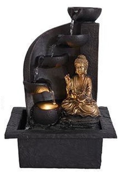 Fantana decorativa Buddha cu LED, 30 cm