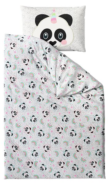 Lenjerie de pat din bumbac pentru copii PANDA UNICORN alb Dimensiune lenjerie de pat: 60 x 70 cm | 140 x 200 cm