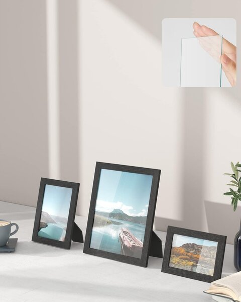 Set de rame foto de 10 bucăți în 3 dimensiuni diferite, negru 28x23x1cm/20x15x1cm/18x13x1cm