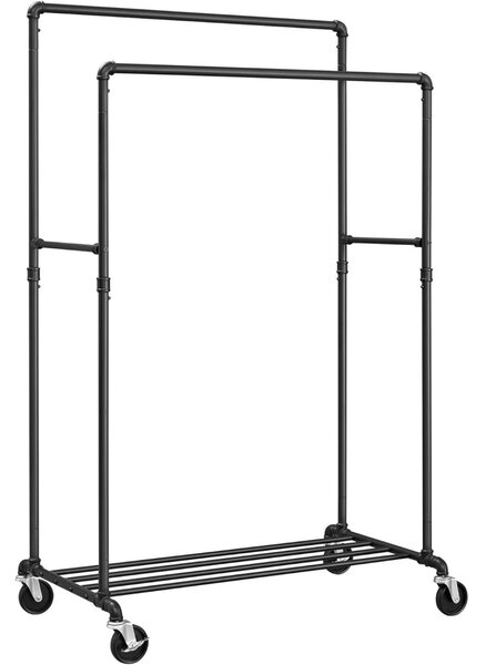 Suport pentru haine pe roti, negru 100x59x146-162cm
