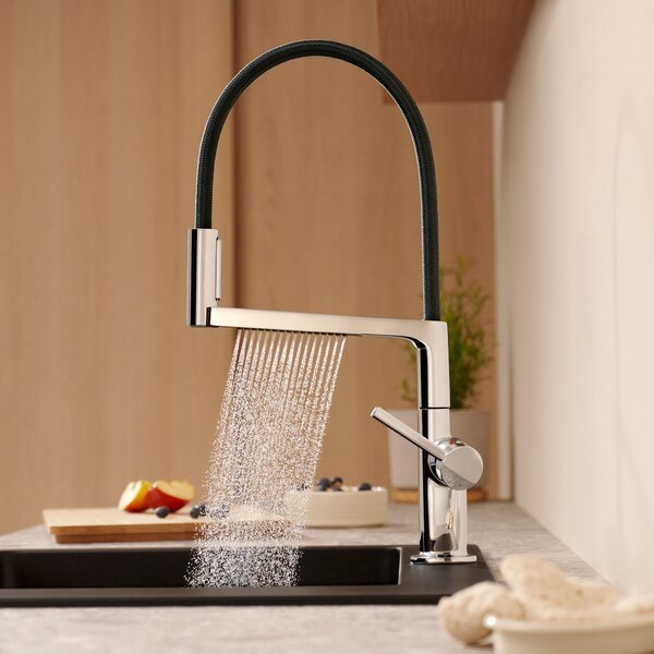 Hansgrohe Talis Select M54 PowderSpray baterie bucătărie pe picior crom-negru 72861000