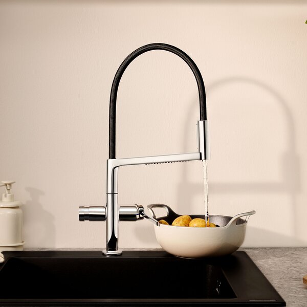 Hansgrohe Talis Select M54 PowderSpray baterie bucătărie pe picior crom-negru 72861000