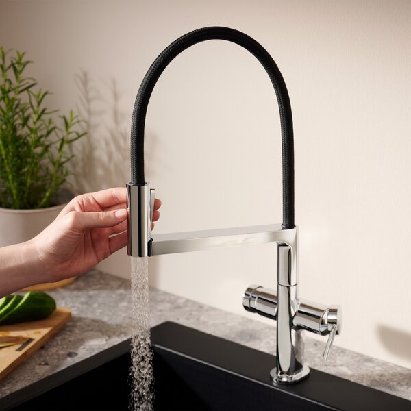 Hansgrohe Talis Select M54 PowderSpray baterie bucătărie pe picior crom-negru 72861000
