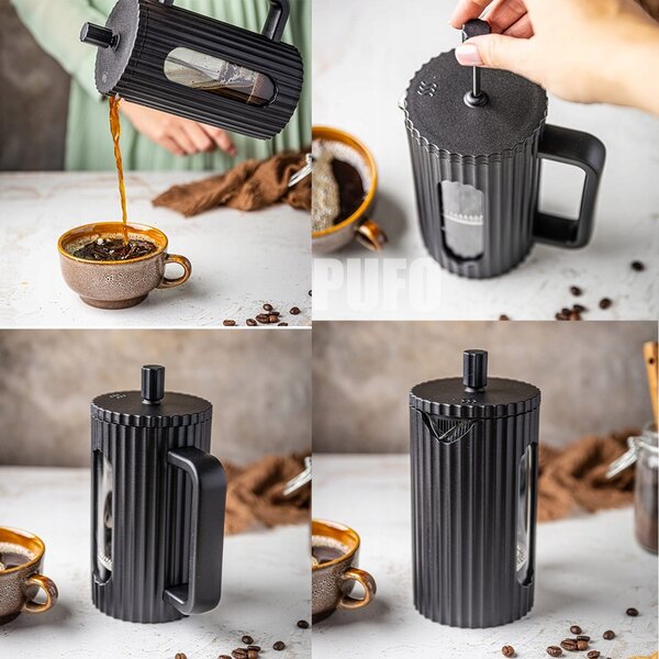 Infuzor Pufo French Press 600ml - Ceai și Cafea, Aromă Intensă, Preparare Ușoară