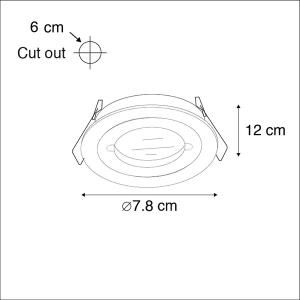 Set de 6 spoturi încastrate moderne negre rotunde IP44 - Xena