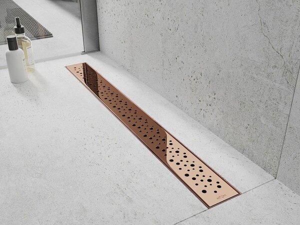 Mexen Flat 360° M12 scurgere liniară rotativă 50 cm, aur roz - 1621050-40