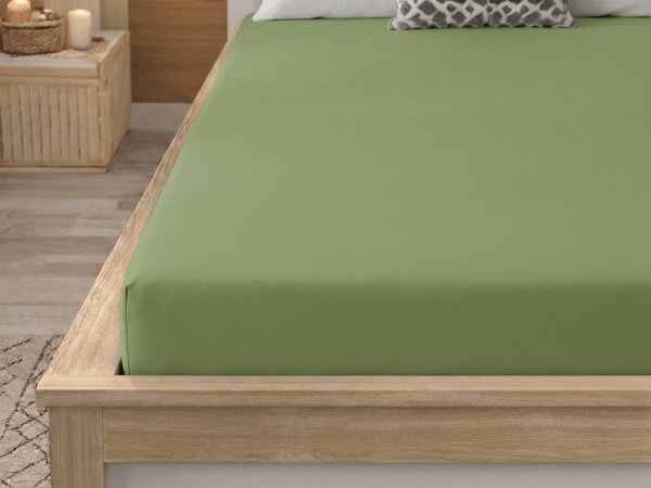 Cearsaf din microfibra MICROVELLE verde olive 90x200 cm