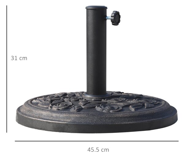 Outsunny Bază Stabilă pentru Umbrelă Rotundă, 9kg, din Rășină, Design Modern, Φ45.5x31cm, Bronz | Aosom Romania