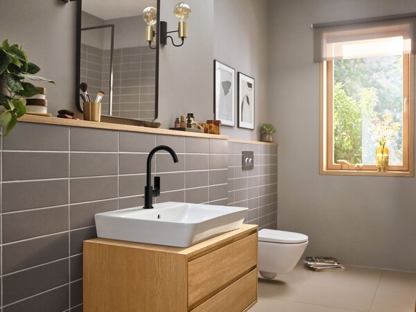 Hansgrohe Rebris E baterie lavoar stativ negru 72576670