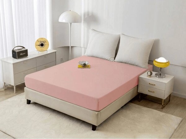 Cearsaf din microfibra MICROVELLE roz deschis 90x200 cm