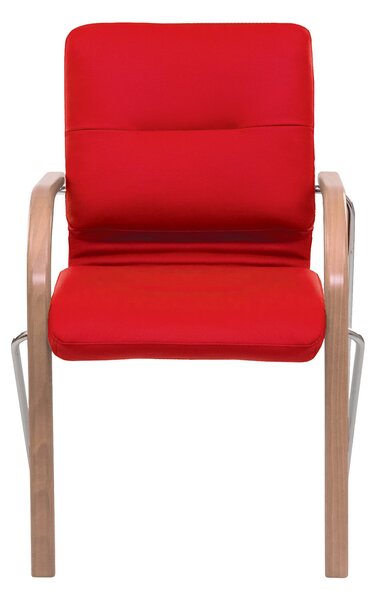 Scaun vizitator FANCY Ultra, Rosu piele ecologica