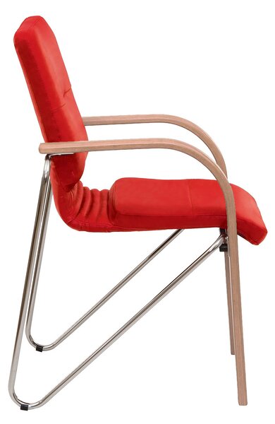 Scaun vizitator FANCY Ultra, Rosu piele ecologica