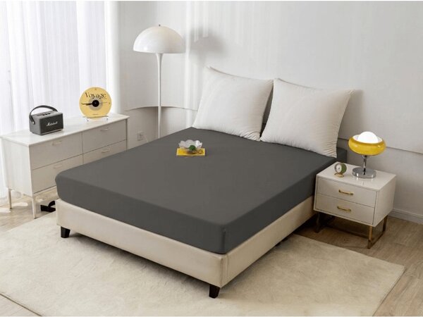 Cearsaf din microfibra MICROVELLE gri inchis 90x200 cm