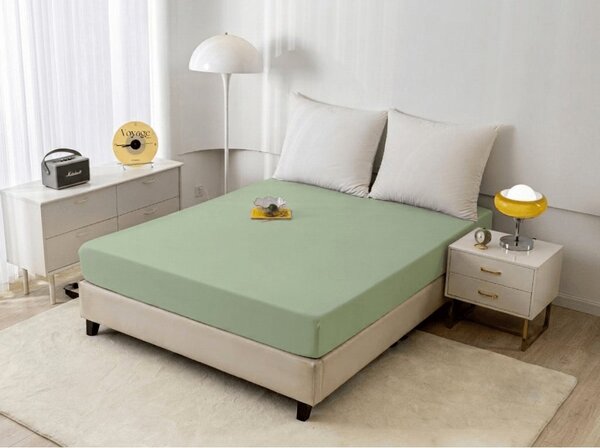 Cearsaf din microfibra MICROVELLE verde deschis 90x200 cm