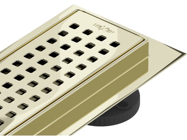 Mexen Flat 360°, canal de duș din oțel inoxidabil model M08 50 cm, auriu strălucitor, 1525050-40