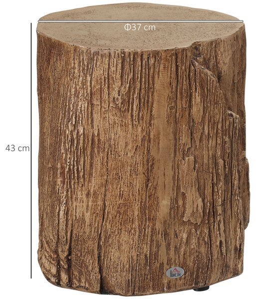 Masă de cafea cu aspect de trunchi de copac, cu 4 picioare reglabile, 37 x 37 x 43 cm
