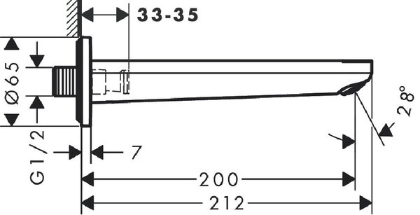 Hansgrohe Rebris E pipă baterie de cadă crom 72431000
