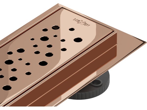Mexen Flat 360° M12 scurgere liniară rotativă 50 cm, aur roz - 1621050-40
