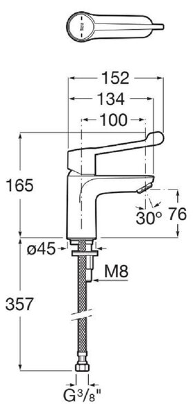 Roca Victoria baterie lavoar stativ crom A5A325GC00