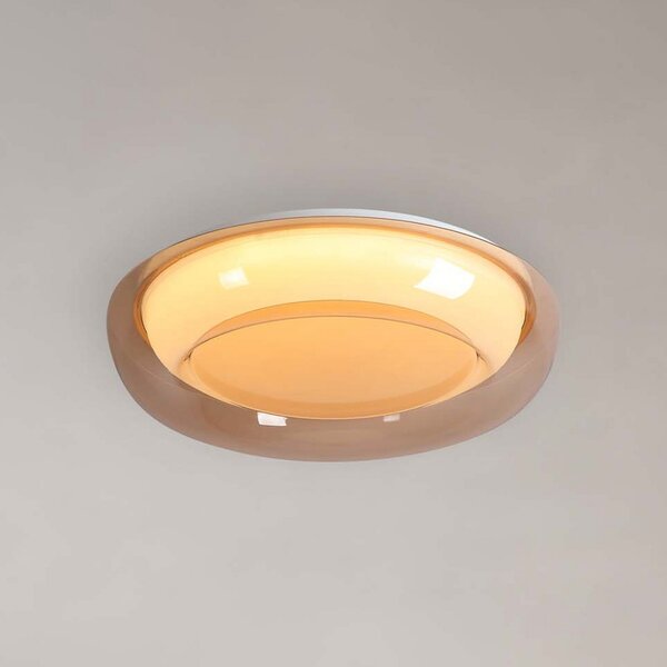 Searchlight Plafonieră LED Jude Flush, chihlimbar, Ø 40 cm, CCT, reglabil, Maro / Rugină, Camera de zi / sufragerie, Metal