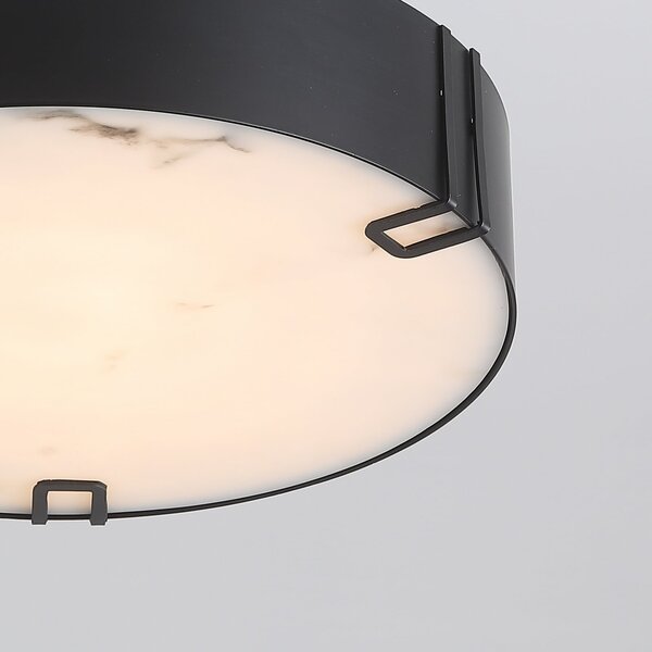 Searchlight Plafonieră LED Marmo, negru, metal, IP44, 3.000 K, reglabil, Negru, Baie, Metal