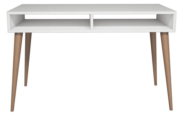 Birou CISTO cu rafturi, 120x75x60 cm, Alb/Crem