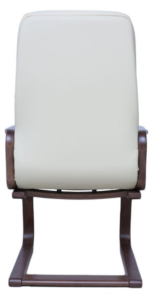 Scaun conferinta MAVIS EXTRA CF, Crem, piele naturala
