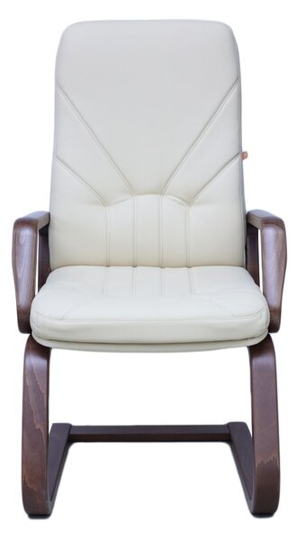 Scaun conferinta MAVIS EXTRA CF, Crem, piele naturala